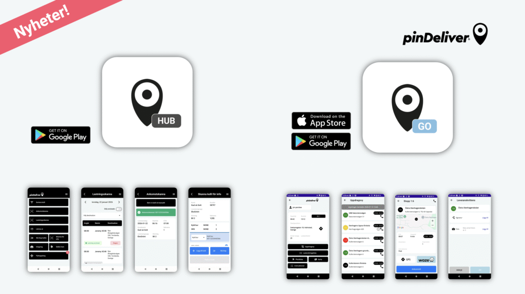 pinDeliver lanserar nya appar