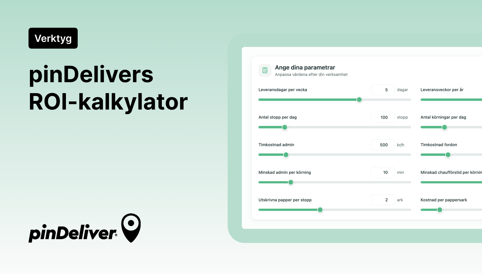 pinDeliver ROI-kalkylator